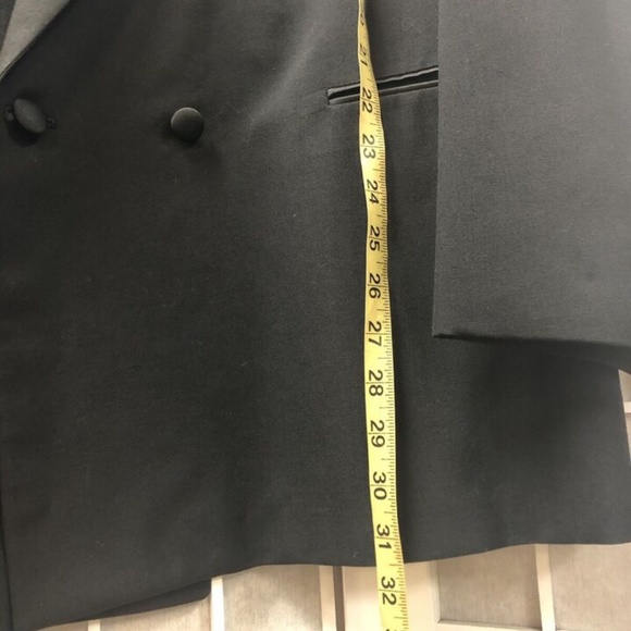 Stanley Blacker,Men,Formal suit,Black,Sz 32,Red braces,Crossed buttons,MadeUSA.! - Picture 12 of 15